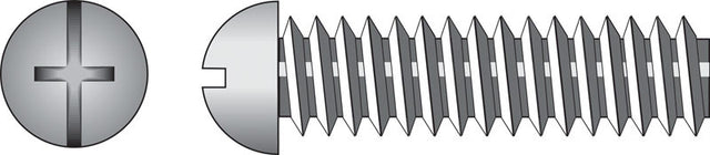 Hillman No. 6-32 X 3/8 in. L Combination Round Head Zinc-Plated Steel Machine Screws 100 pk