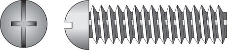 Hillman No. 6-32 X 1 in. L Combination Round Head Zinc-Plated Steel Machine Screws 100 pk