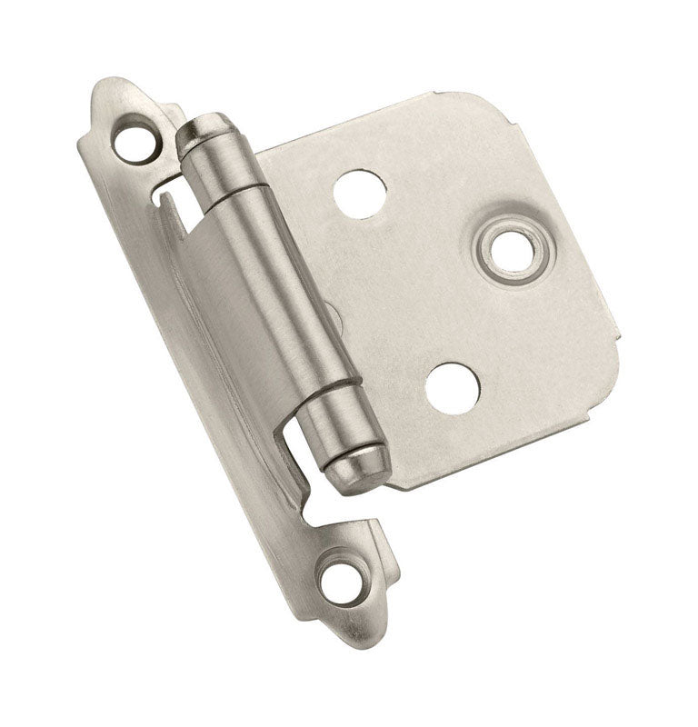 Amerock 1-13/16 in. W X 2-3/4 in. L Satin Nickel Silver Steel Cabinet Hinge 10 pk