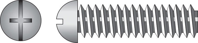 Hillman No. 8-32 X 1/2 in. L Combination Round Head Zinc-Plated Steel Machine Screws 100 pk
