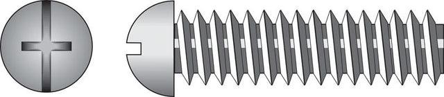Hillman No. 8-32 X 1 in. L Combination Round Head Zinc-Plated Steel Machine Screws 100 pk