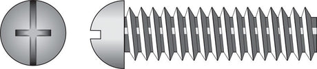 Hillman No. 10-24 X 1-1/4 in. L Combination Round Head Zinc-Plated Steel Machine Screws 100 pk