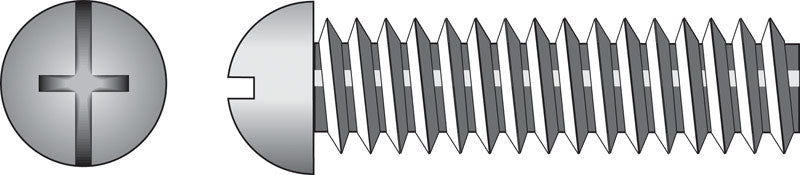 Hillman No. 10-24 X 1-1/2 in. L Combination Round Head Zinc-Plated Steel Machine Screws 100 pk