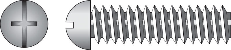 Hillman No. 10-24 X 2 in. L Combination Round Head Zinc-Plated Steel Machine Screws 100 pk