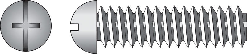 Hillman No. 10-24 X 4 in. L Combination Round Head Zinc-Plated Steel Machine Screws 100 pk