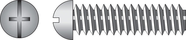 Hillman No. 1/4-20 X 1/2 in. L Combination Round Head Zinc-Plated Steel Machine Screws 100 pk