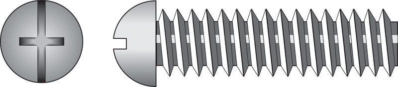 Hillman No. 1/4-20 X 3/4 in. L Combination Round Head Zinc-Plated Steel Machine Screws 100 pk