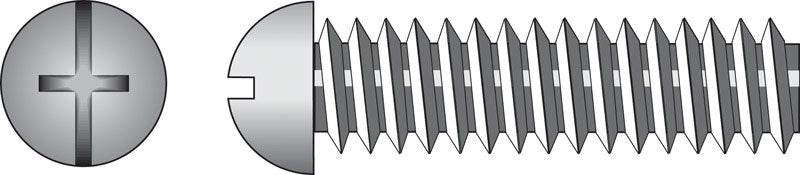Hillman No. 1/4-20 X 3 in. L Combination Round Head Zinc-Plated Steel Machine Screws 100 pk