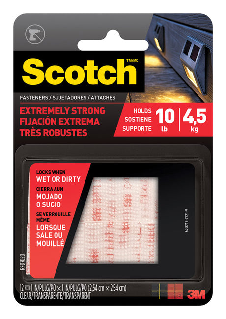 Scotch Medium Foam Hook and Loop Fastener 1 in. L 12 pk