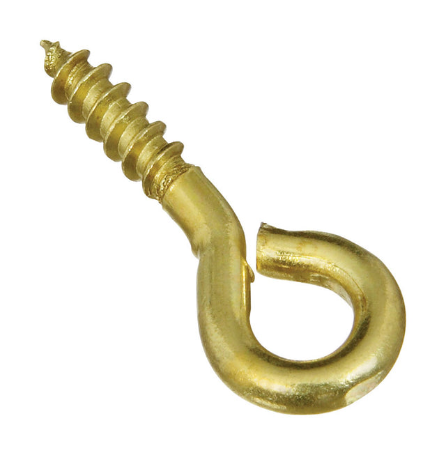 National Hardware 0.10 in. D X 15/16 in. L Polished Brass Screw Eye 15 lb. cap. 7 pk