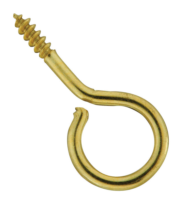 National Hardware 0.08 in. D X 1-1/16 in. L Polished Brass Screw Eye 5 lb. cap. 6 pk