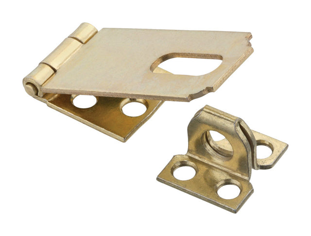 National Hardware Brass-Plated Steel 2-1/2 in. L Safety Hasp 1 pk