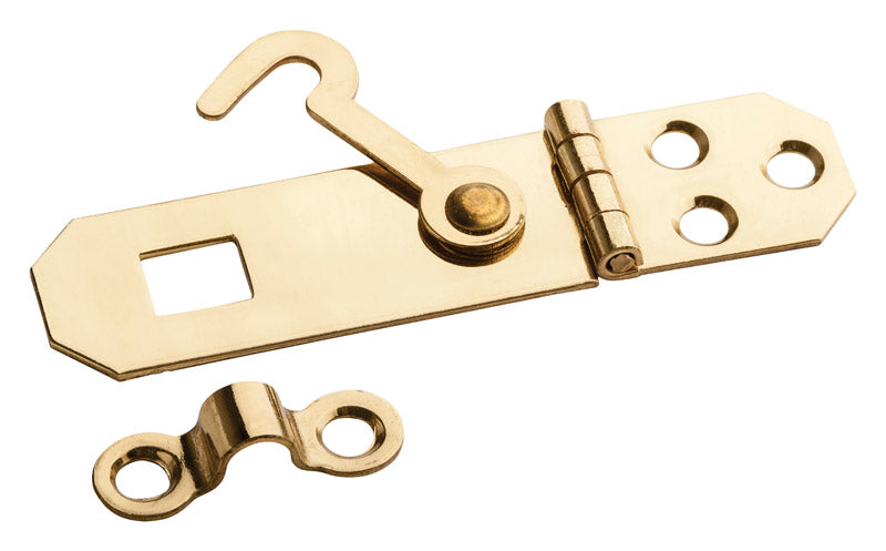 National Hardware Solid Brass 2-3/4 in. L Hasp w/Hook 1 pk