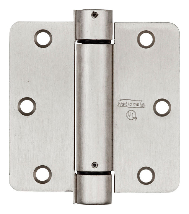 National Hardware 3-1/2 in. L Satin Nickel Spring Hinge 1 pk