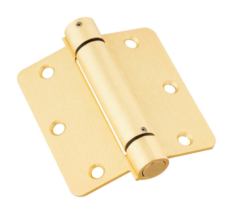 National Hardware 3-1/2 in. L Brass Spring Hinge 1 pk