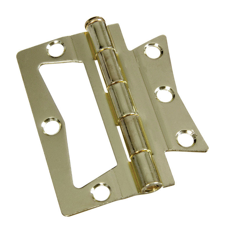 National Hardware 3 in. L Brass Surface-Mounted Hinge 2 pk