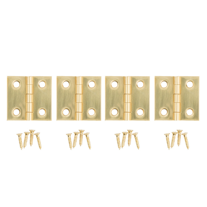 National Hardware 1 in. L Solid Brass Door Hinge 4 pk