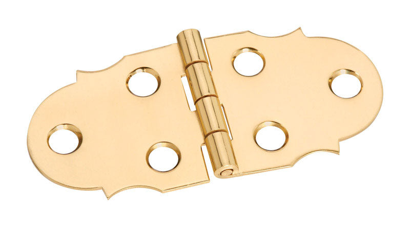 National Hardware 1-5/16 in. L Brass-Plated Door Hinge 2 pk