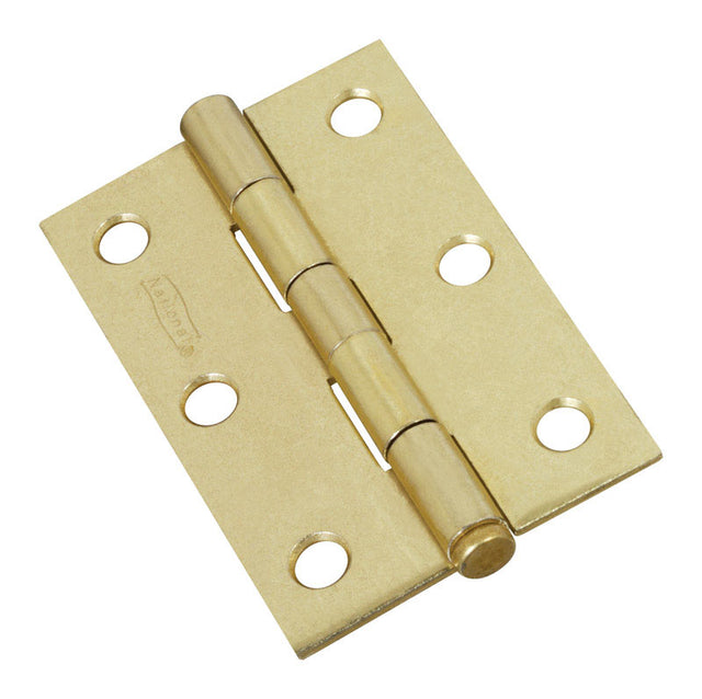 National Hardware 3 in. L Brass Narrow Hinge 2 pk