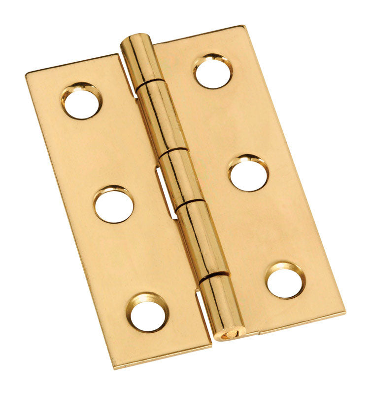 National Hardware 2 in. L Solid Brass Door Hinge 1 pk