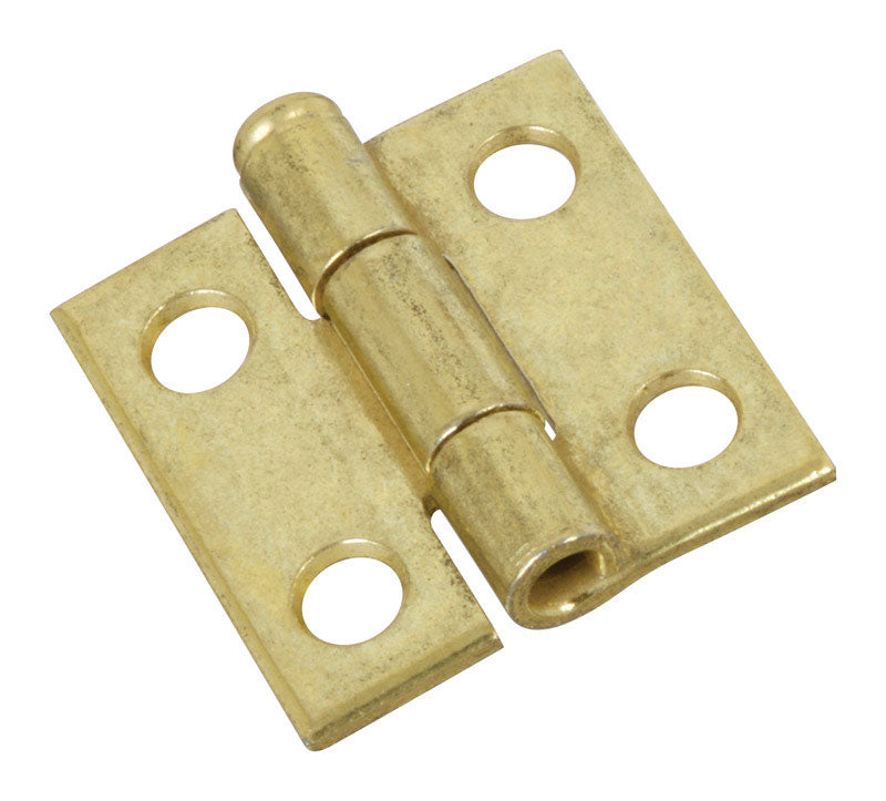 National Hardware 1 in. L Brass-Plated Door Hinge 1 pk