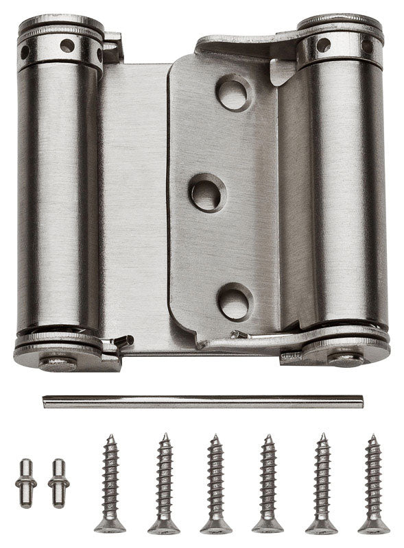 National Hardware 3 in. L Satin Nickel Double-Acting Spring Hinge 1 pk