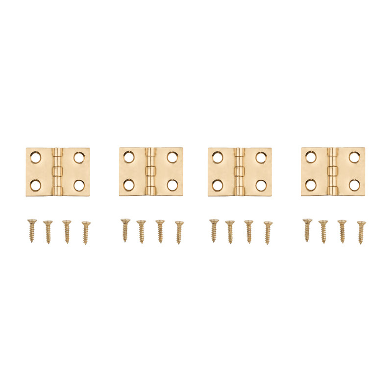 National Hardware 3/4 in. L Solid Brass Broad Hinge 4 pk