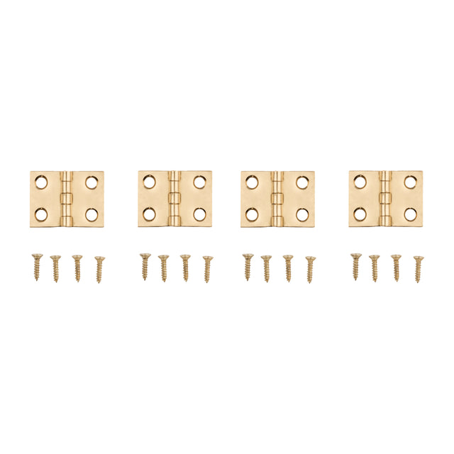 National Hardware 3/4 in. L Solid Brass Broad Hinge 4 pk