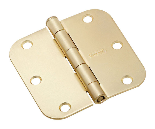 National Hardware 3-1/2 in. L Satin Brass Door Hinge 1 pk