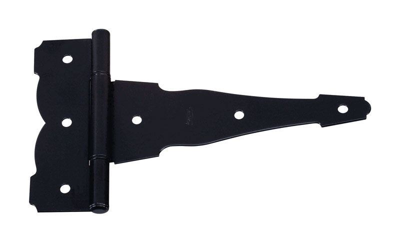 National Hardware 8 in. L Black Ornamental/Reversible T-Hinge 2 pk