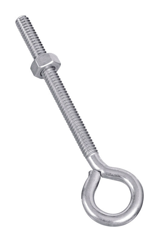 National Hardware 1/4 in. X 4 in. L Zinc-Plated Steel Eyebolt Nut Included