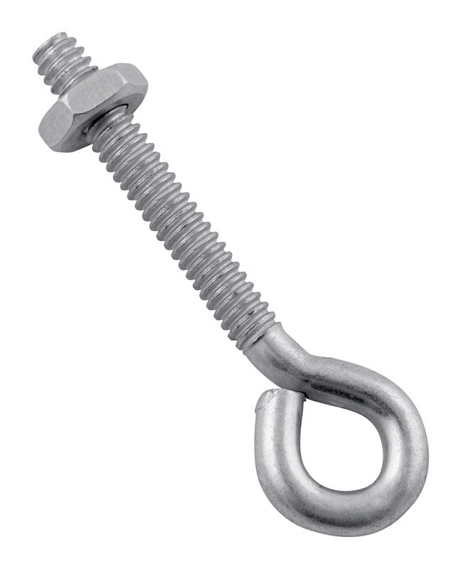 National Hardware 3/16 in. X 2 in. L Zinc-Plated Steel Eyebolt Nut Included