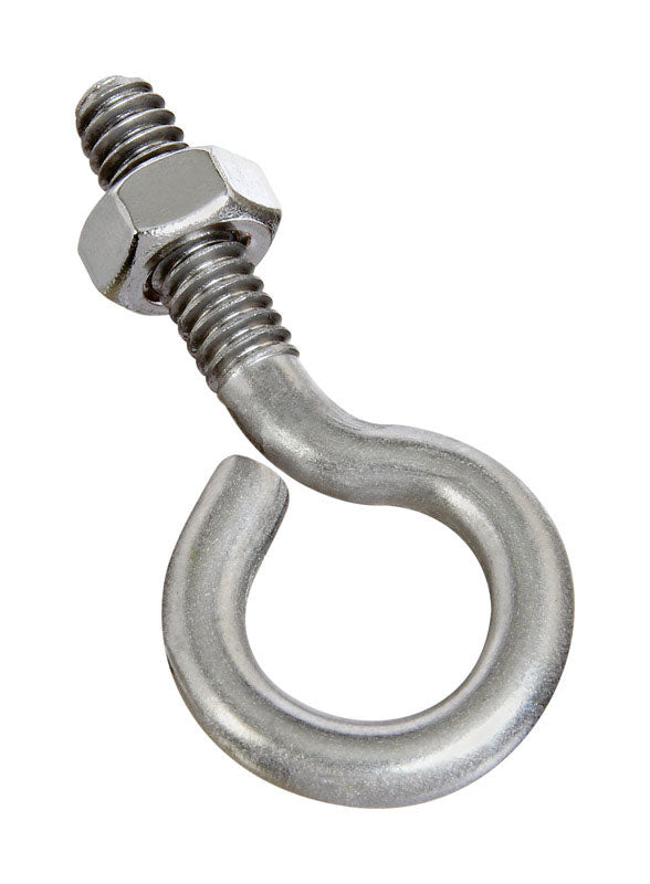 National Hardware 1/4 in. X 2 in. L Stainless Steel Eyebolt Nut Included