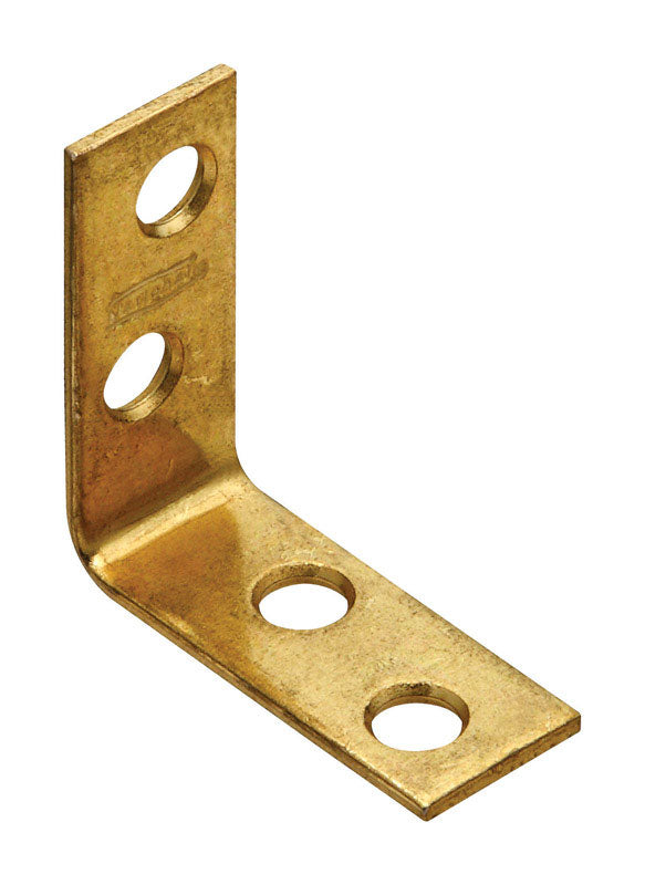 National Hardware 1.5 in. H X 0.63 in. W X 0.08 in. D Brass-Plated Steel Inside Corner Brace