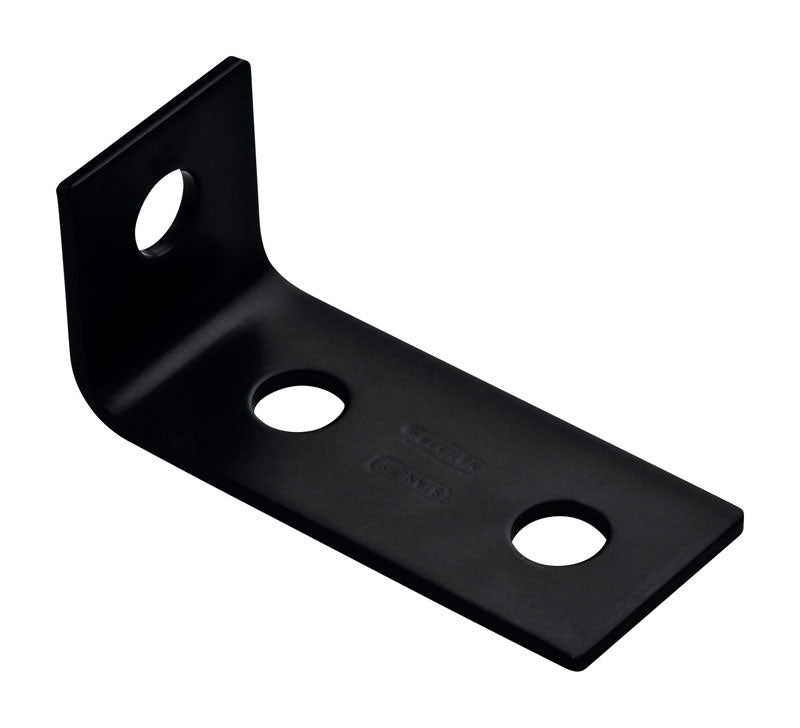 National Hardware 3.5 in. H X 1.5 in. W X 0.125 in. D Black Carbon Steel Inside Corner Brace