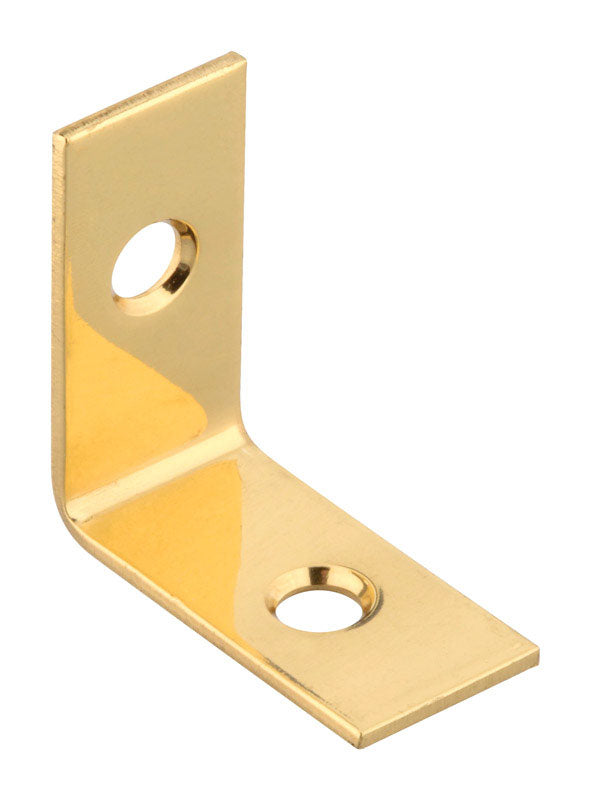 National Hardware 1 in. H X 1/2 in. W X 0.06 in. D Solid Brass Inside Corner Brace