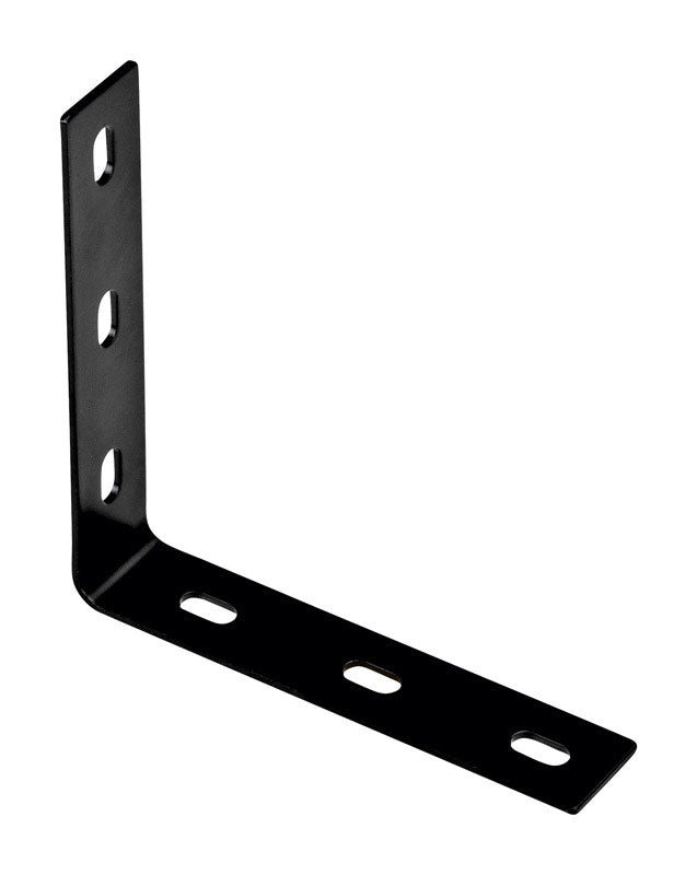 National Hardware 7.1 in. H X 1.5 in. W X 0.125 in. D Black Carbon Steel Inside/Outside Corner Brace