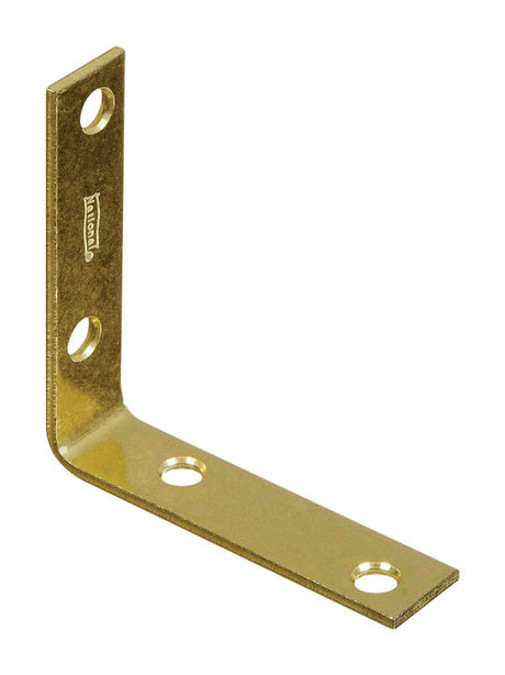 National Hardware 3 in. H X 0.75 in. W X 0.11 in. D Brass-Plated Steel Inside Corner Brace