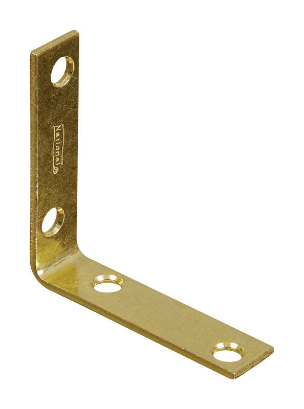 National Hardware 2.5 in. H X 0.63 in. W X 0.08 in. D Brass-Plated Steel Inside Corner Brace