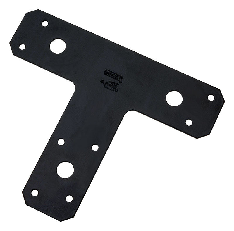 National Hardware 6 in. H X 5 in. W X 0.07 in. D Black Steel Flat Tee Plate