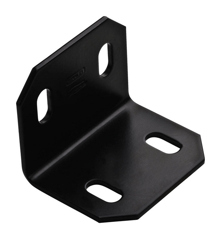 National Hardware 2-3/8 in. H X 3 in. W X 0.125 in. D Black Carbon Steel Inside/Outside Square Corne