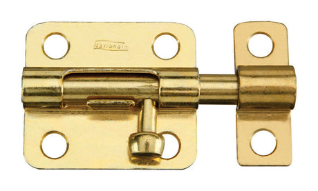 National Hardware 2-1/2 in. L Brass-Plated Steel Barrel Bolt 1 pk