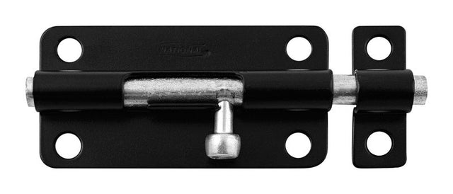 National Hardware 4 in. L Black Steel Barrel Bolt 1 pk