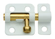 National Hardware Brass-Plated White Steel Window Bolt 2 in. L 1 pk