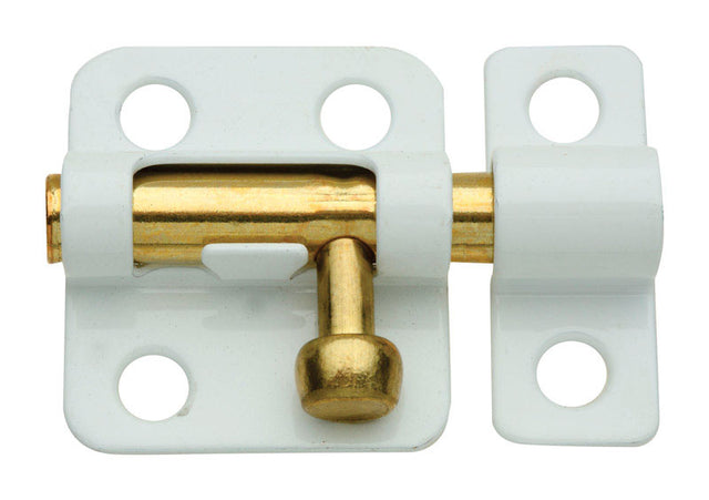 National Hardware Brass-Plated White Steel Window Bolt 2 in. L 1 pk