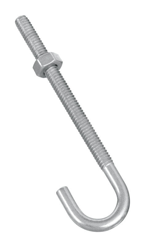 National Hardware Zinc-Plated Silver Steel 4 in. L J-Bolt 100 lb 1 pk