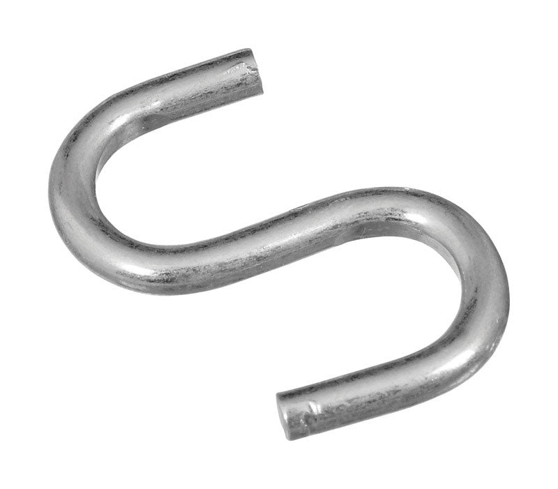 National Hardware Zinc-Plated Silver Steel 1 in. L Open S-Hook 6 pk