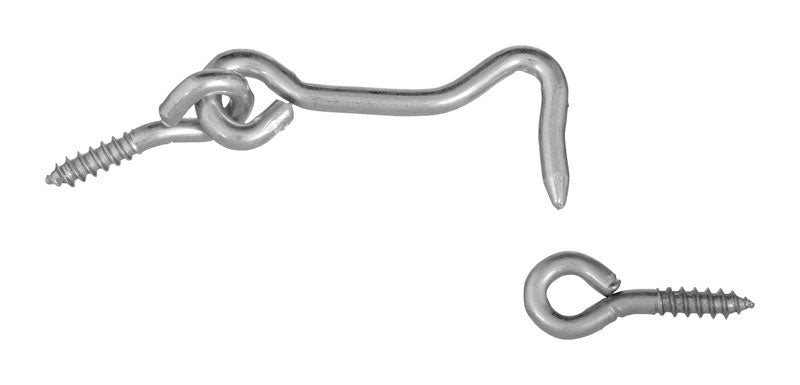 National Hardware Zinc-Plated Silver Steel 2 in. L Hook and Eye 2 pk