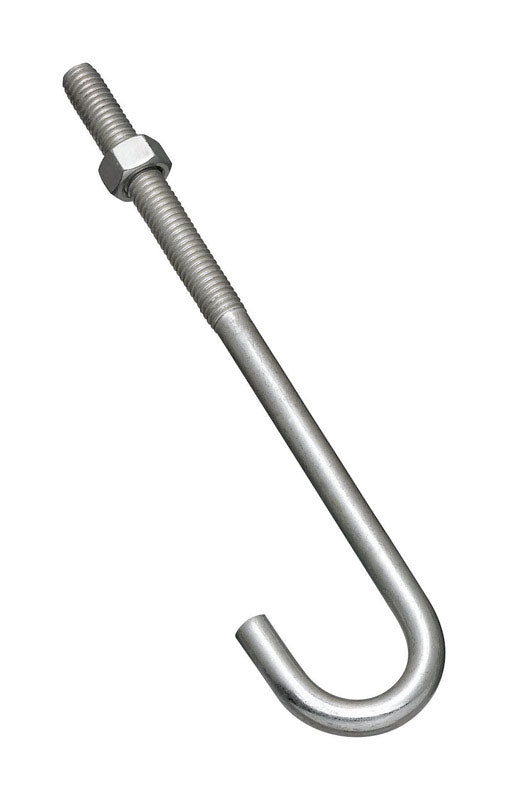 National Hardware Zinc-Plated Silver Steel 7 in. L J-Bolt 1 pk