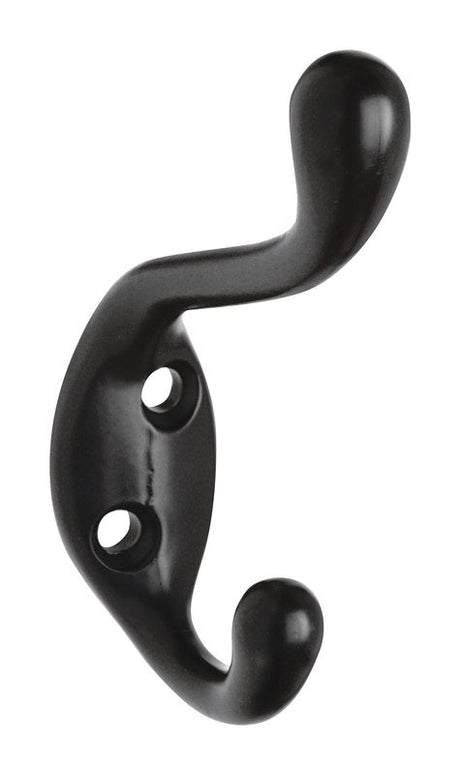 National Hardware 3.3 in. L Oil Rubbed Bronze Black Zinc Hook 75 lb. cap. 1 pk